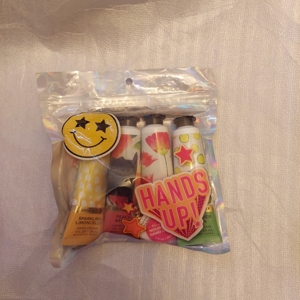Hand creams and hand cream holder set by bath and body works